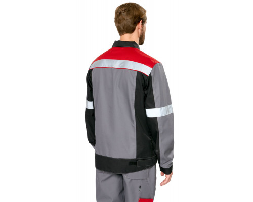 Куртка мужская летняя "Виват" серо-черно-красная
